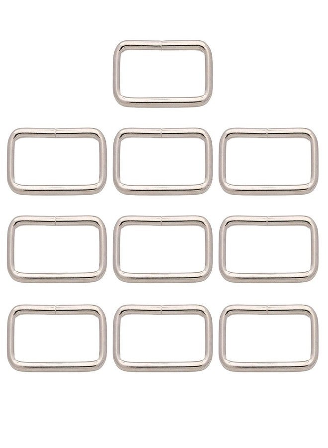 BIKICOCO Metal Rectangle Ring Buckles Square Strap Webbing Belt Rings for Bag Purse Non Welded 2 x 3/4 Inch, Silver X 10 Pcs - Image 1