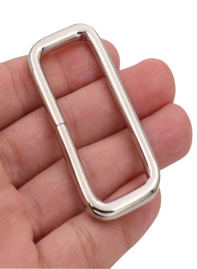 BIKICOCO Metal Rectangle Ring Buckles Square Strap Webbing Belt Rings for Bag Purse Non Welded 2 x 3/4 Inch, Silver X 10 Pcs - Image 3