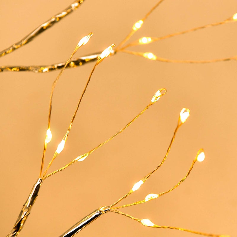 Noahfun Silver Firefly Bonsai Tree Light20Artificial Fairy Light Spirit Lamp With 108 Led LightsUsbBattery Touch SwitchDeco Of ChildrenS RoomBedroomLiving RoomParty WeddingChristmasWhite - Image 2