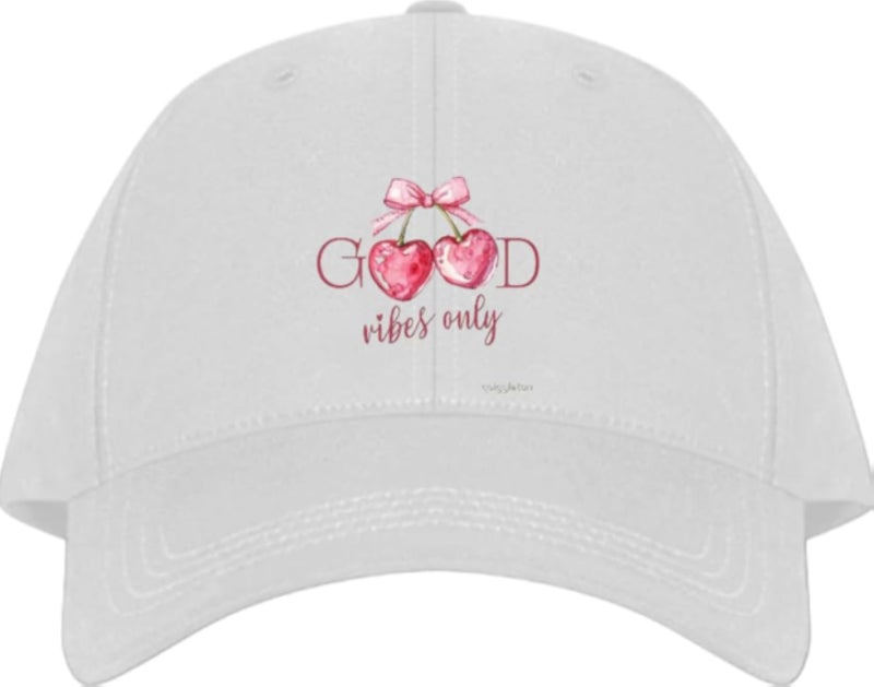 GOOD vibes only Planets unisex baseball cap White