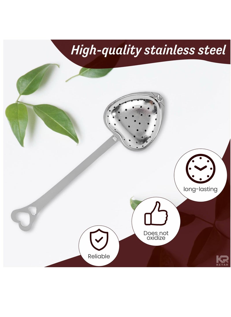 Generic - Tea Strainers for Loose Tea Spoon, 10Pcs Heart Tea Steeper Tea Filter Fine Mesh Strainer Stainless Steel Tea Diffuser Tea Infuser Spoon, Loose Tea Steeper Tea Infuser for Loose Leaf Tea Strainer - Image 1