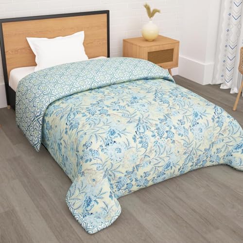 Innovative Edge Designer Ultrasonic Single Bed Quilt - Modern Embossed Geometric Pattern AC Blanket - Seamless Reversible Comforter for Bedroom Decor, Soft Touch Microfiber - Image 1