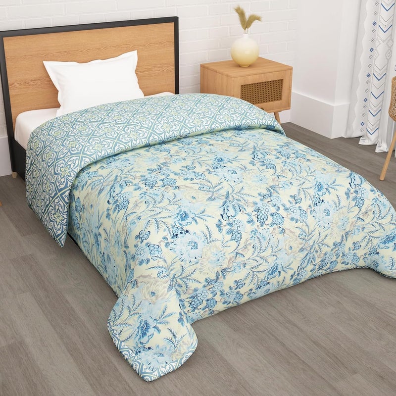 Innovative Edge Designer Ultrasonic Single Bed Quilt - Modern Embossed Geometric Pattern AC Blanket - Seamless Reversible Comforter for Bedroom Decor, Soft Touch Microfiber - Image 4