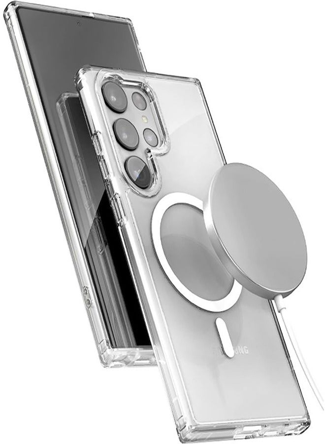 Magsafe Case for Samsung Galaxy S22 Ultra Magsafe Clear Cover Magnetic Wireless Charging Support, Shockproof Protection, Scratch-Resistant for Samsung Galaxy S22 Ultra - Clear - Image 3