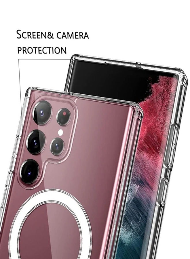 Magsafe Case for Samsung Galaxy S22 Ultra Magsafe Clear Cover Magnetic Wireless Charging Support, Shockproof Protection, Scratch-Resistant for Samsung Galaxy S22 Ultra - Clear - Image 4