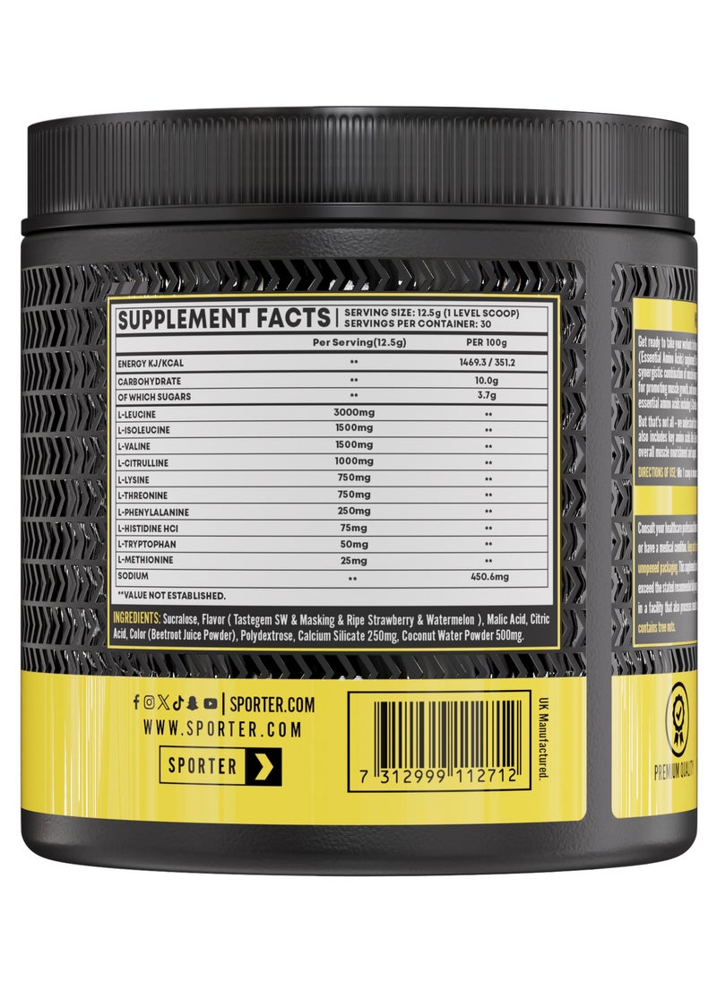 SPORTER Sporter EAA Advanced – 30 Servings | Essential Amino Acids & BCAAs | Strawberry Watermelon Flavor | Muscle Recovery & Hydration | Performance & Endurance Support  - Image 2