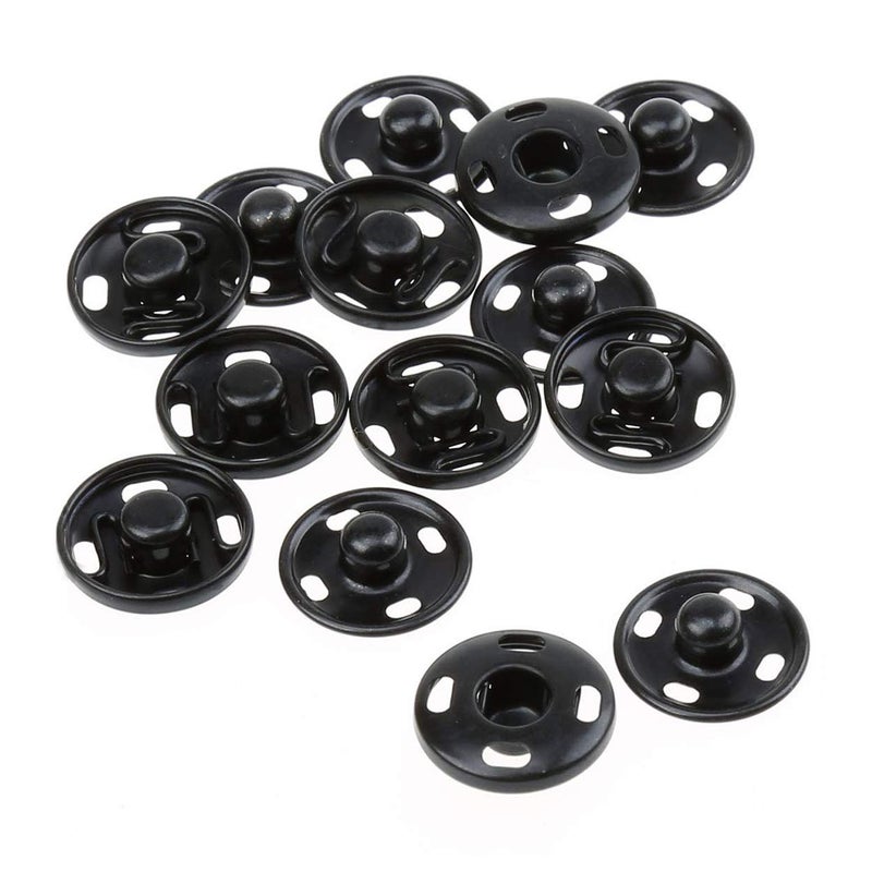 xsby Metal Snap Button Clasps Fastener Press-Stud for Closure Purse Handbag Clothes Sewing Craft 50 Sets 17mm Black - Image 3