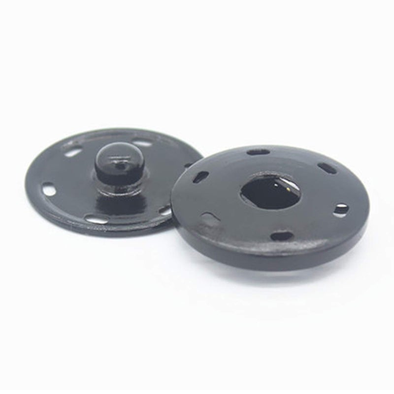 xsby Metal Snap Button Clasps Fastener Press-Stud for Closure Purse Handbag Clothes Sewing Craft 50 Sets 17mm Black - Image 2