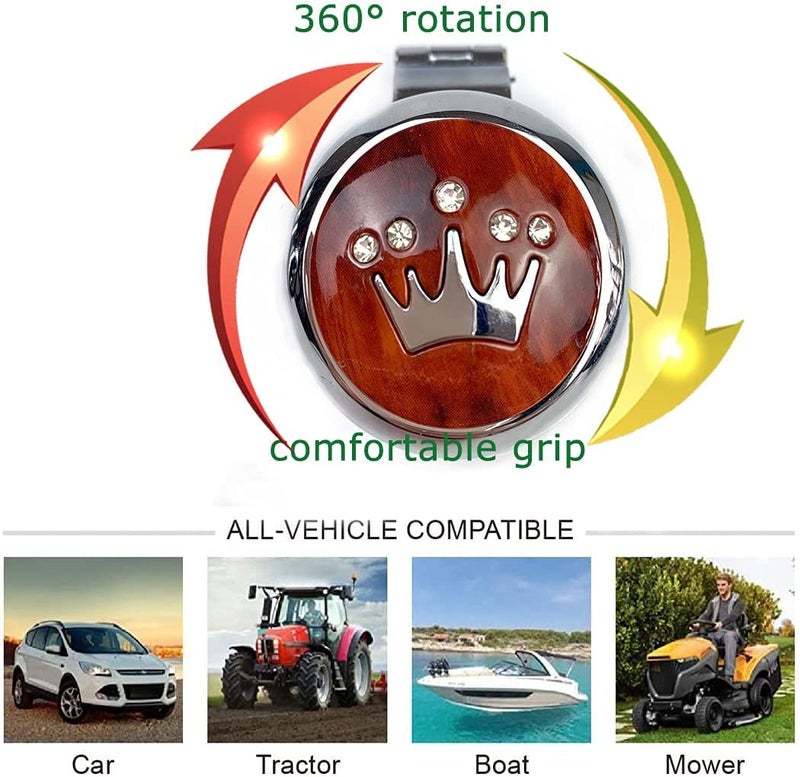 Ostin Universal Car Steering Wheel Spinner Knob, Power Handle Ball Booster Spinner Knob, Car Steering Wheel Assist Knob Steering Handle Ball Steering (Brown queen) - Image 5