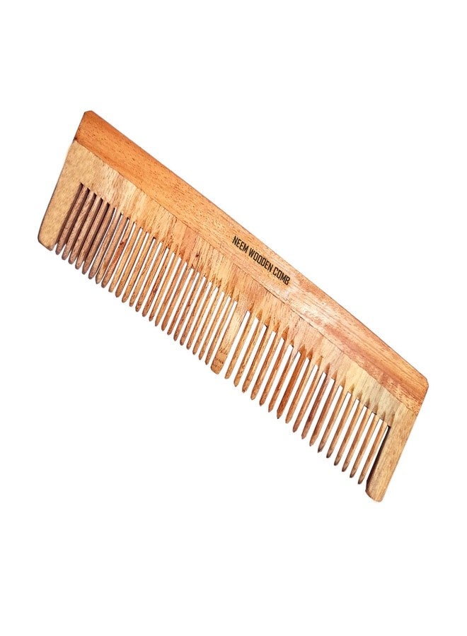 BlackLaoban Handmade Wooden Combs Big Size Kacchi Neem Wood Comb Set - Neem Comb Combo For Men & Women Hair Growth - Anti Dandruff, Detangling Hair Fall Control Kanghi Dual Tooth New - Image 1
