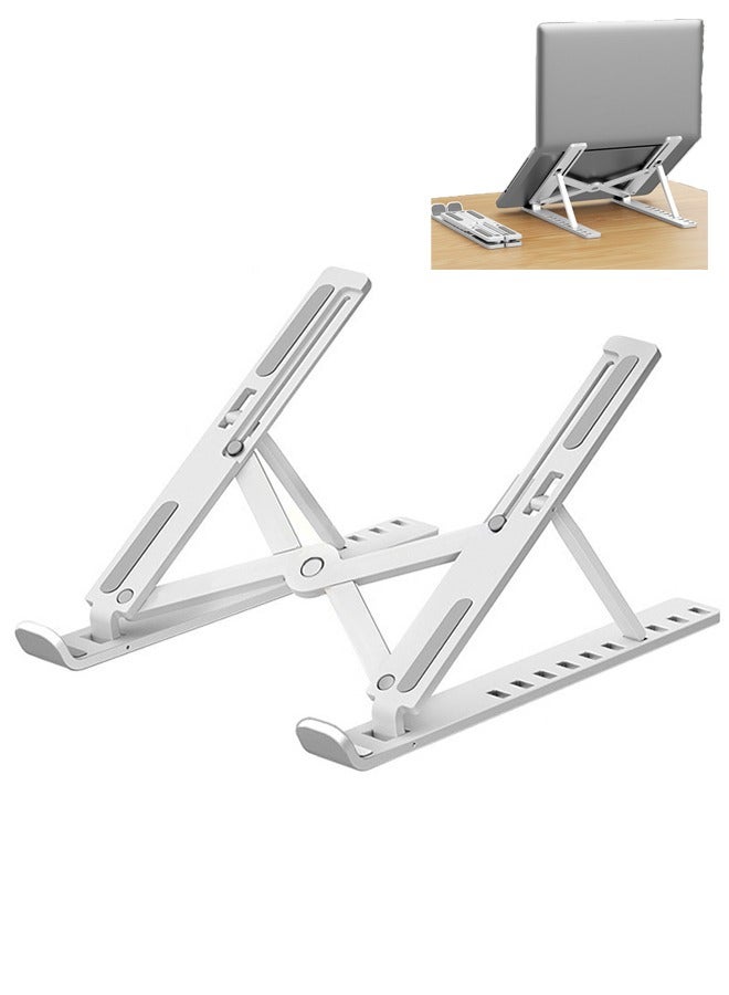 Generic ABS Lightweight Non-Slip Computer Stand, 10-Level Folding Laptops Holder, Fixed Durable, Compatible With All Tablets, Laptops  - Image 1