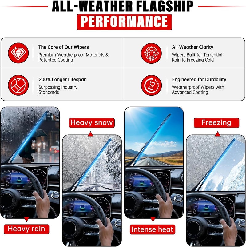 RAINTOK Windshield Wiper Blades Replacement Set for Jeep Wrangler JL (2018-2023) - 16" 16" 12" (Pack of 3) - Image 4