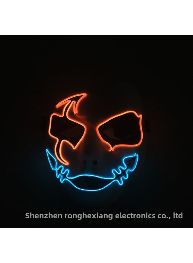 Loquat Supply Luminous Dress Mask Fish Mouth Clown White Horror Funny  Decoration Luminous Mask-Color:Blue + White - Image 4