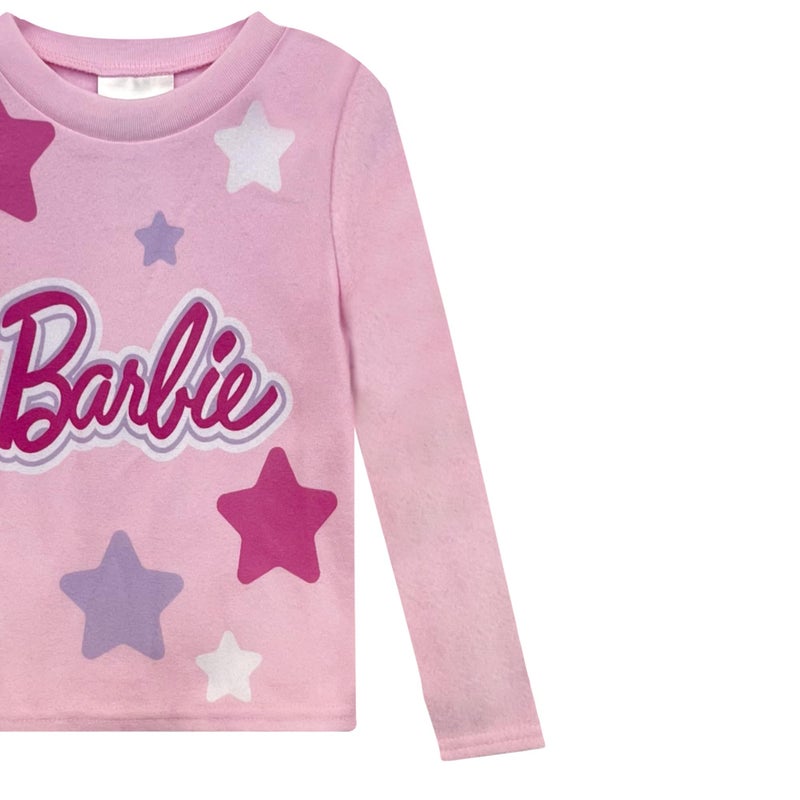 Barbie Girls Pajama Pants and Sleep Shirt Sets for Kids - 2 Piece PJ Sleepwear Set for Girls - Official License Pink - Image 2