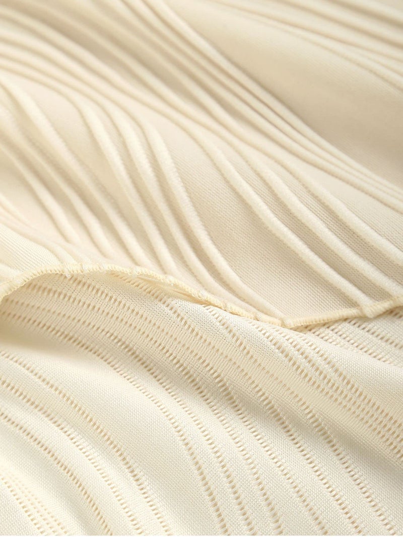 ZAFUL Textured Tie Side Beach Sarong OneSize 4-Light Coffee - Image 5