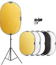 Selens Selens 24x36inch Light Reflector Stand Kit for Photography, 5-in-1 Collapsible Reflector, 6.5ft Light Stand and - Image 1