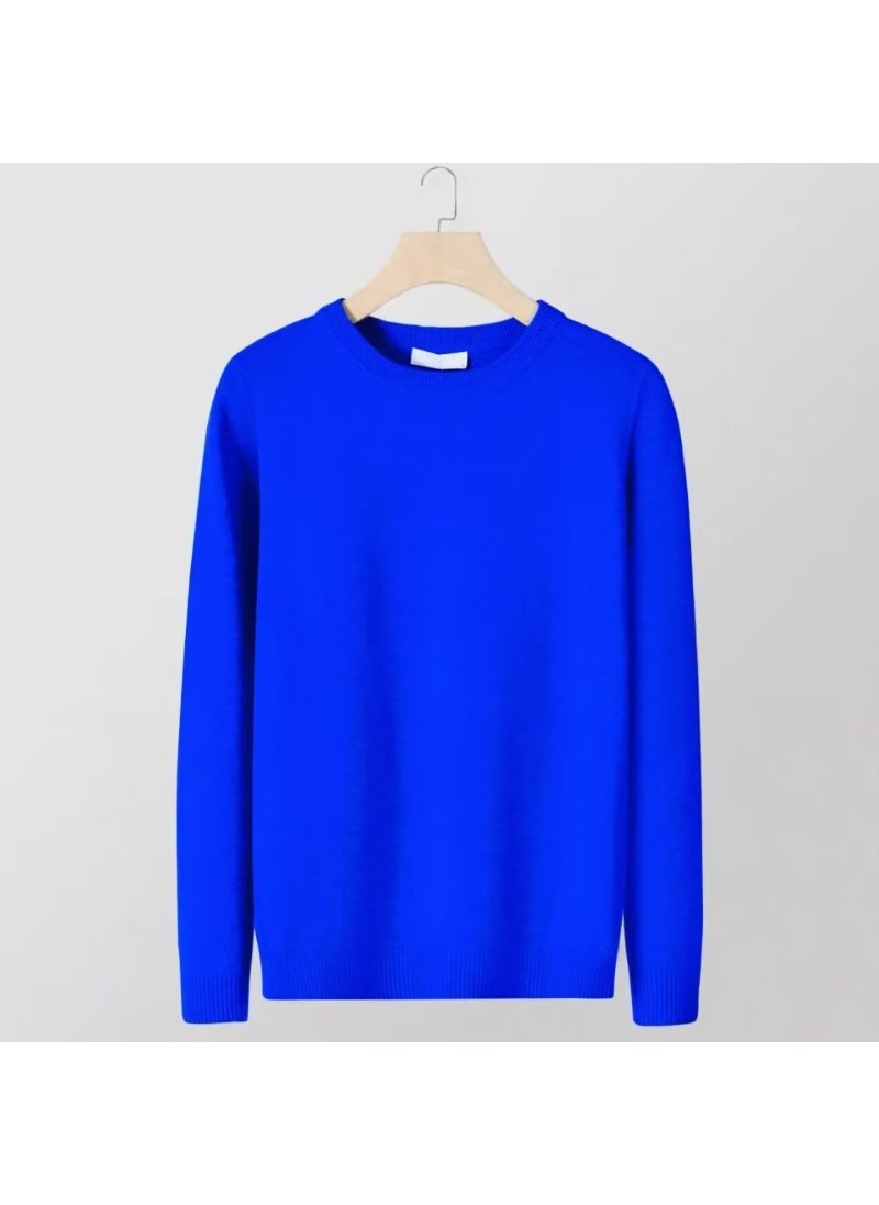 Generic - Mens round Neck Long Sleeve Knit Shirt Business Inner Wear Casual Fashion Spring Autumn Seasonal Comfortable Modal Rabbit Fur Wine red - Image 1