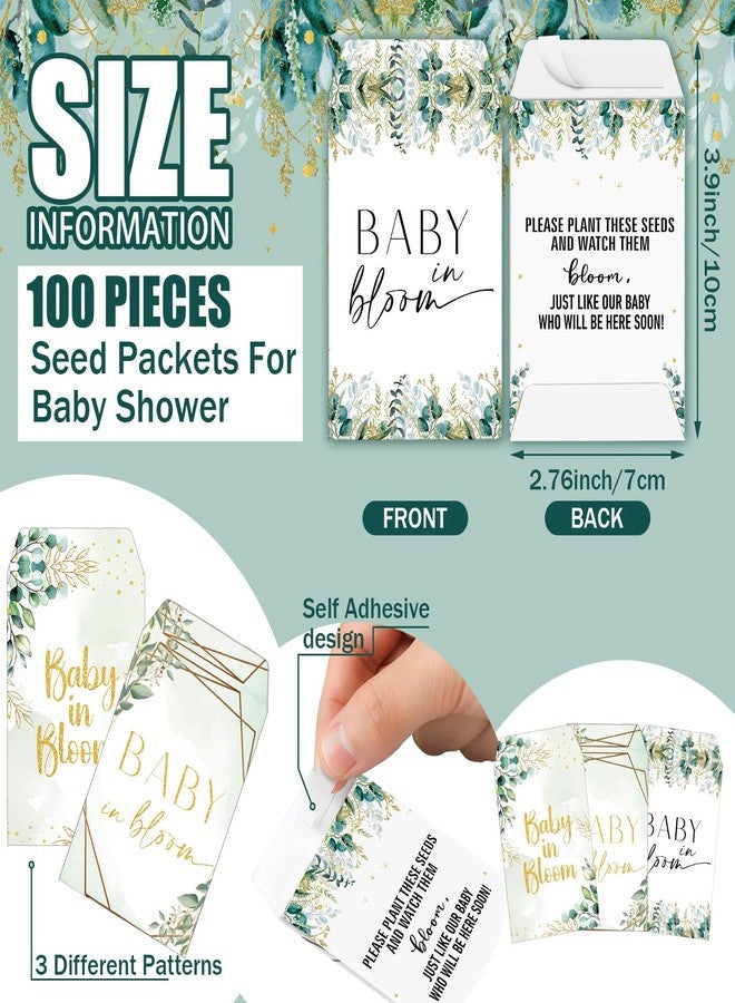 MotiMind 100 Pack Baby Shower Party Self Adhesive Envelopes Favors Set Include Baby in Bloom Paper Storage Envelopes Thank You Tags Baby Shower Gifts for Guest Party Decor(Greenery) - Image 4