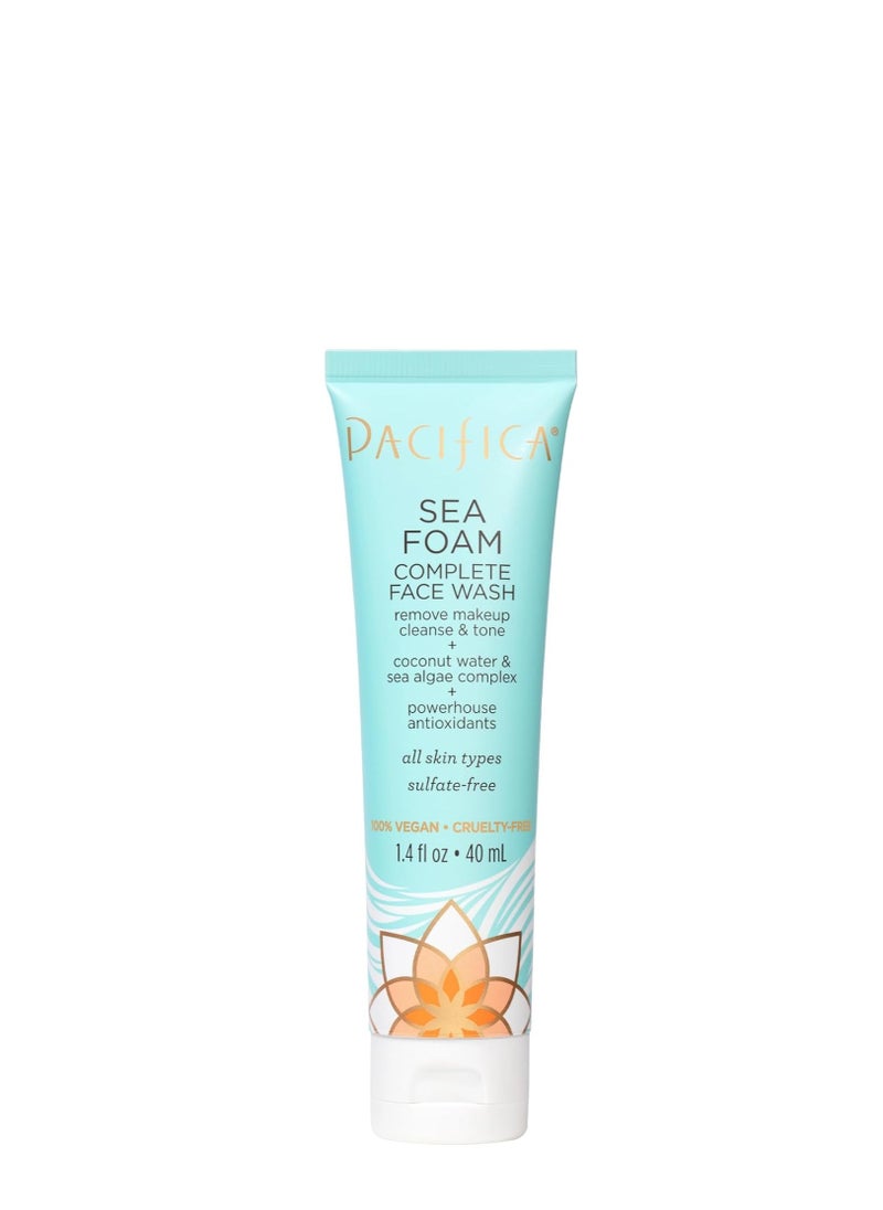 Pacifica Pacifica Face Wash - Sea Foam Mini Travel Size, Skincare, Daily Gentle Foaming Cleanser, Makeup Remover, Face Cleanser, Skin Care, For Combination and Oily Skin, Vegan, 1.4 fl oz (1 Count)  - Image 1