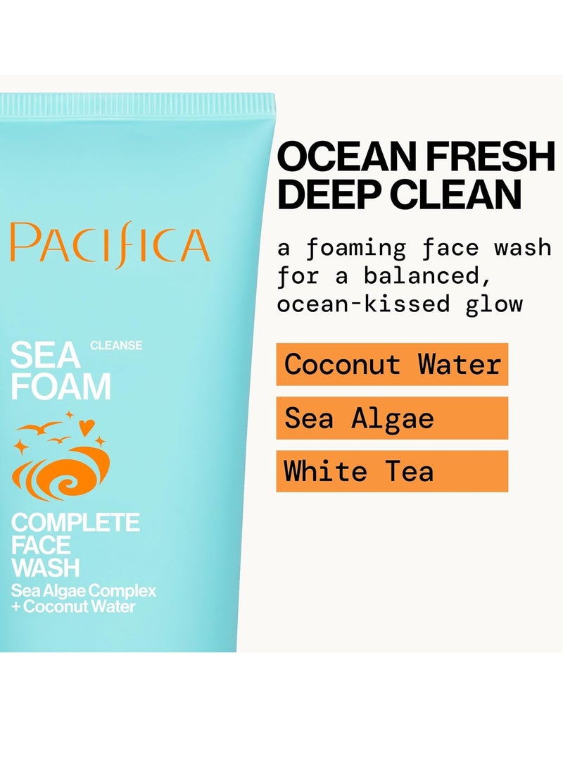Pacifica Pacifica Face Wash - Sea Foam Mini Travel Size, Skincare, Daily Gentle Foaming Cleanser, Makeup Remover, Face Cleanser, Skin Care, For Combination and Oily Skin, Vegan, 1.4 fl oz (1 Count)  - Image 2