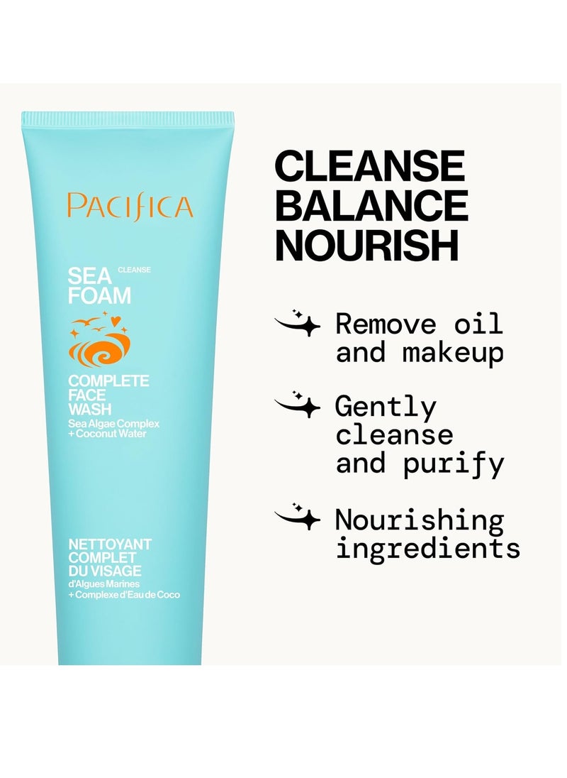 Pacifica Pacifica Face Wash - Sea Foam Mini Travel Size, Skincare, Daily Gentle Foaming Cleanser, Makeup Remover, Face Cleanser, Skin Care, For Combination and Oily Skin, Vegan, 1.4 fl oz (1 Count)  - Image 3