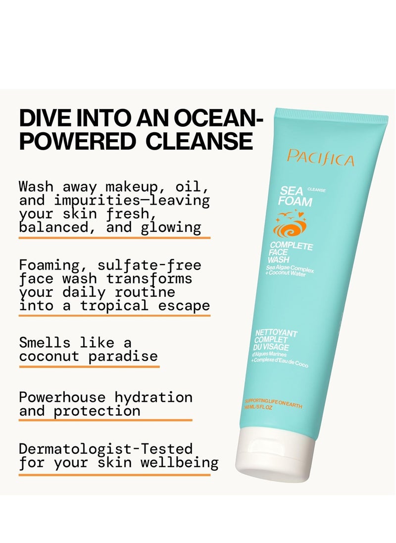 Pacifica Pacifica Face Wash - Sea Foam Mini Travel Size, Skincare, Daily Gentle Foaming Cleanser, Makeup Remover, Face Cleanser, Skin Care, For Combination and Oily Skin, Vegan, 1.4 fl oz (1 Count)  - Image 4