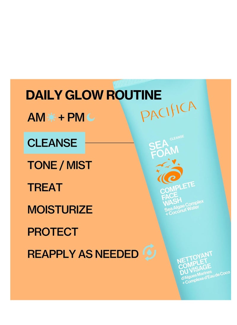 Pacifica Pacifica Face Wash - Sea Foam Mini Travel Size, Skincare, Daily Gentle Foaming Cleanser, Makeup Remover, Face Cleanser, Skin Care, For Combination and Oily Skin, Vegan, 1.4 fl oz (1 Count)  - Image 5