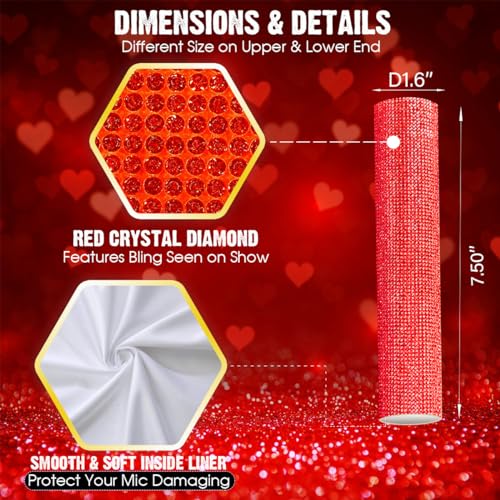 RhymKawa Sparkle Red Microphone Sleeve for Universal Wireless Mic Handheld and SB58 Beta58 Shine on Sing, Weddings, Live Streaming and Christmas Event Party Stage Show - Image 4