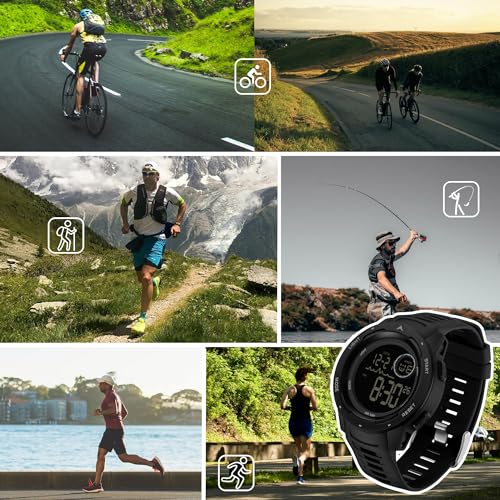 findtime Men's Digital Watch Waterproof Sports Watches Tactical Military Stopwatch Alarm 12/24H Outdoor Mens Wristwatch for Running Swimming Relojes para Hombres Black - Image 4