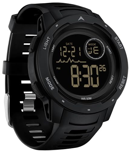 findtime Men's Digital Watch Waterproof Sports Watches Tactical Military Stopwatch Alarm 12/24H Outdoor Mens Wristwatch for Running Swimming Relojes para Hombres Black - Image 1