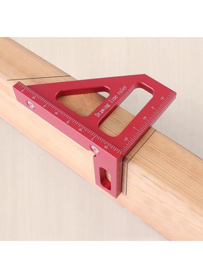 Imperial 3D Multi-Angle Measuring Ruler,Aluminum Alloy Woodworking Square Protractor, Miter Triangle Ruler High Precision Layout Measuring Tool for Engineer Carpenter - Image 1