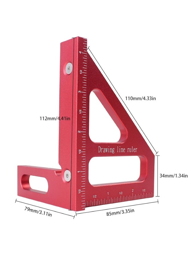 Imperial 3D Multi-Angle Measuring Ruler,Aluminum Alloy Woodworking Square Protractor, Miter Triangle Ruler High Precision Layout Measuring Tool for Engineer Carpenter - Image 2