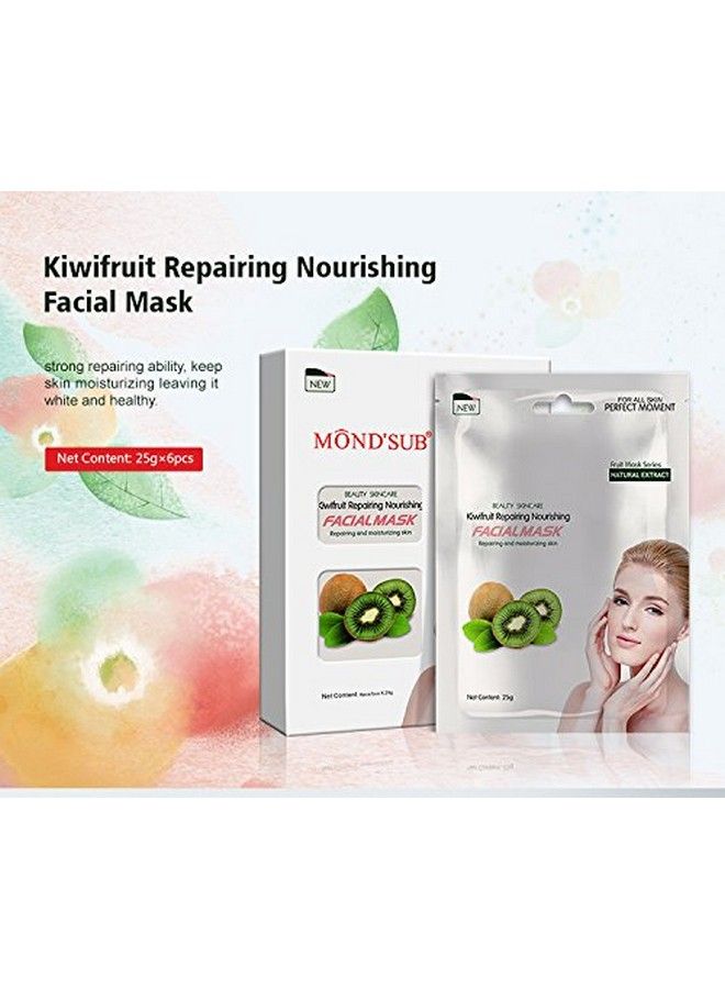 Mond'sub Kiwi Fruit Beauty Skin Care Face Sheet Facial Mask With Natural Extract Repairing And Moisturizing 25Gm Each For Women And Men (Pack Of 5) - Image 3