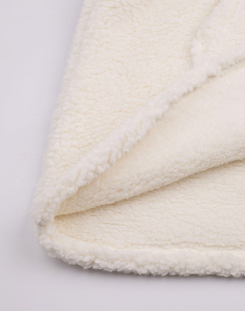 Harry Potter Women's Wearable Blanket Hoodie | Adults Beige Hooded Pullover with Hedwig Owl Character Embroidery | One Size Sherpa Lined Loungewear with Pockets - Image 5