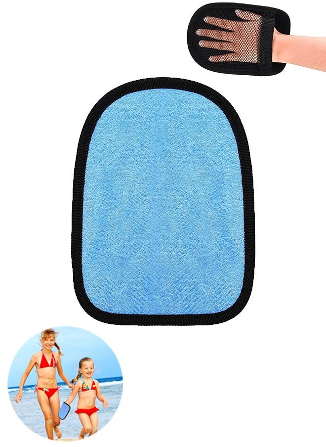 Arabest Sand Removal Mitt, Portable Beach Sand Cleaner Bag, Travel Mitt for Ocean Beach (Blue)  - Image 1