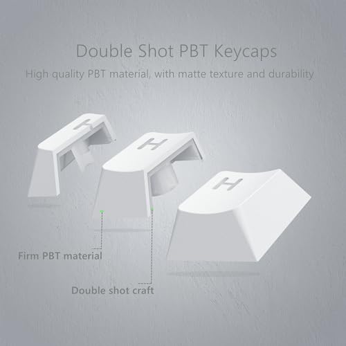 Womier Shine Through Keycaps, PBT Keycaps 60 65 75 100 Percent Cherry Profile Custom Key caps Set for Cherry Gateron MX Switches Mechanical Keyboard-Grey Creamy - Image 3