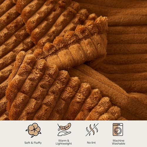 Simple&Opulence Fall Rust Throw Blanket for Couch-Super Soft Fluffy Blankets for Women 50x70 Inches Cozy Lightweight Fleece Blanket for Home Decor - Image 5