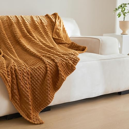 Simple&Opulence Fall Rust Throw Blanket for Couch-Super Soft Fluffy Blankets for Women 50x70 Inches Cozy Lightweight Fleece Blanket for Home Decor - Image 1