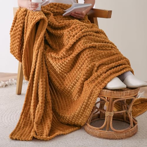 Simple&Opulence Fall Rust Throw Blanket for Couch-Super Soft Fluffy Blankets for Women 50x70 Inches Cozy Lightweight Fleece Blanket for Home Decor - Image 3