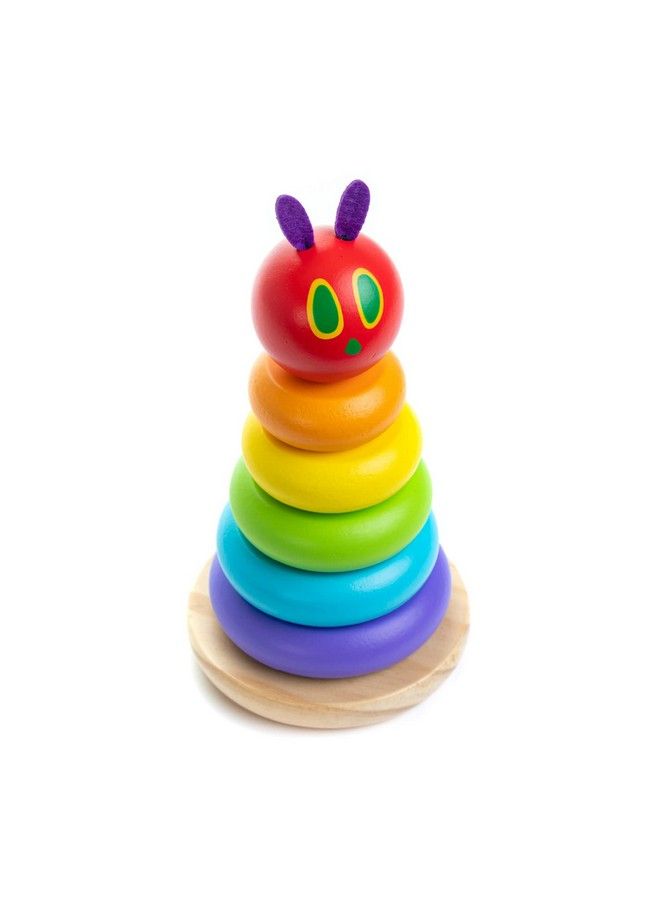 Kids Preferred World Of Eric Carle The Very Hungry Caterpillar Wooden Stacker With Colorful Rainbow Rings 7 Inch Stacking Solid Wood Educational Developmental Toy Sorting And Stacking Multicolor  - Image 2