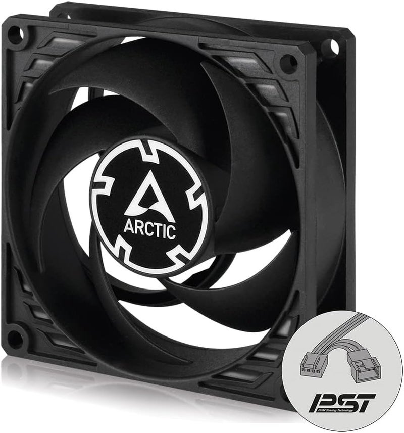 Arctic P8 PWM PST CO - 80 mm PC Case Fan with PWM PST for Continuous Operation, 200-3000 RPM, Noise Level: 0.3 Sone, Airflow: 23.4 CFM - Image 1