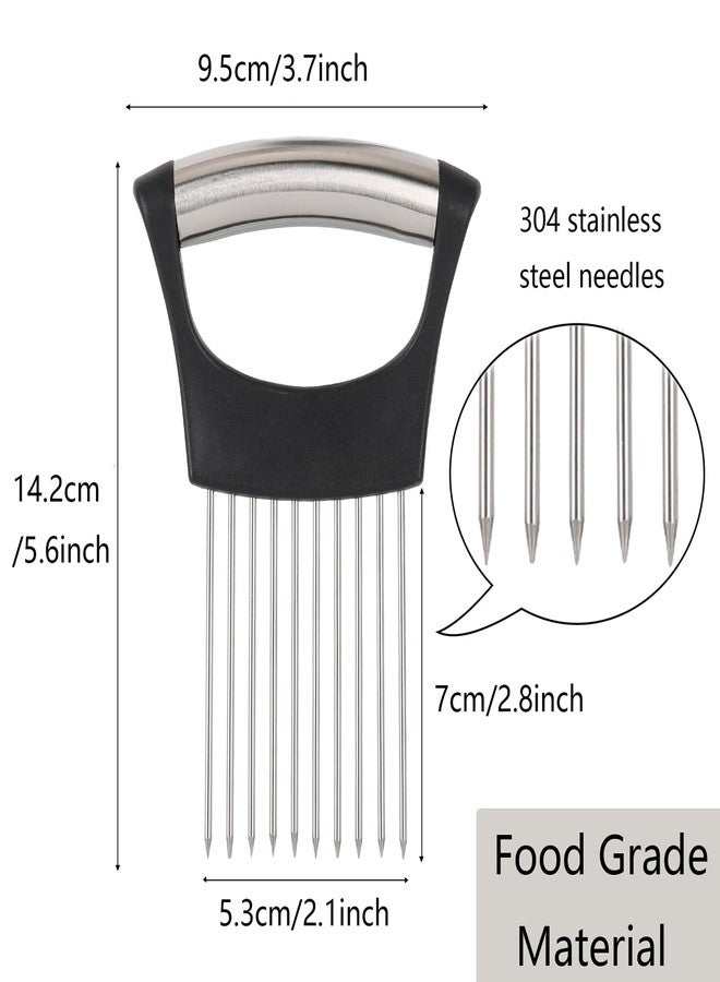 Ohlove 3 Pcs Onion Slicer Holder, All purpose Food Slicer Assistant Tool for Cucumber, Tomato, Potato, Egg, Avocados, Fruit Lemon and Meat - Image 3
