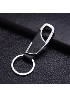 Creative Metal Car Keychain Leather Keyring Mens Gift GD-345 silver leather buckle