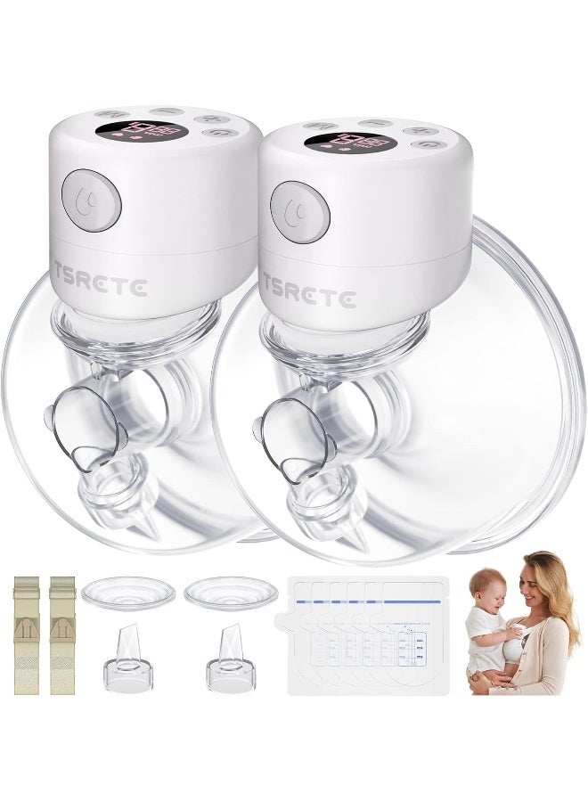 TSRETE Breast Pump, Double Wearable Breast Pump, Electric Hands Free Breast Pumps - Image 1