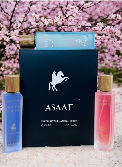 بكج عطور عساف 3 عبوات كل عبوة 200 مل
