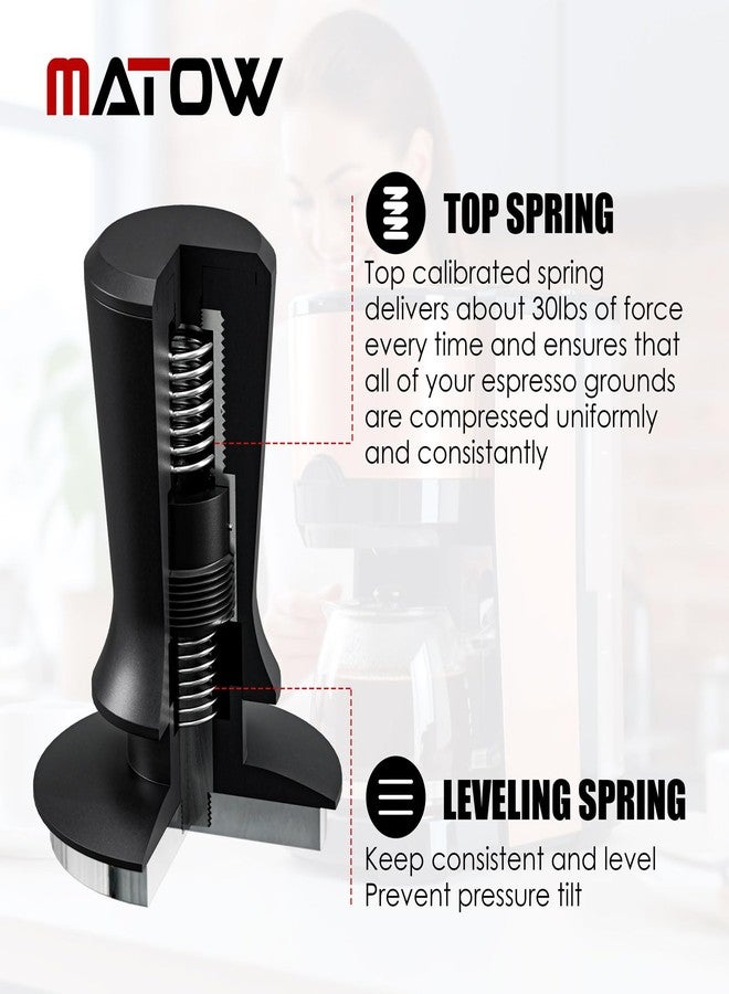 MATOW 53.3mm Espresso Hand Tamper, MATOW Calibrated Spring Loaded Coffee Tamper with Stainless Steel Flat Base, 30lbs Espresso Tamper with Anodized Aluminum Handle Compatible with Breville 54mm Portafilter - Image 3