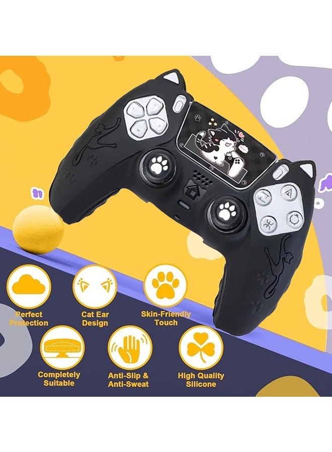 حالة وحدة تحكم PS5 ، بلايستيشن 5 وحدة تحكم لاسلكية سيليكون غير زلة كم واقية ، مع 2 قبضة الإبهام قبعات وملصقات 1 - Image 2