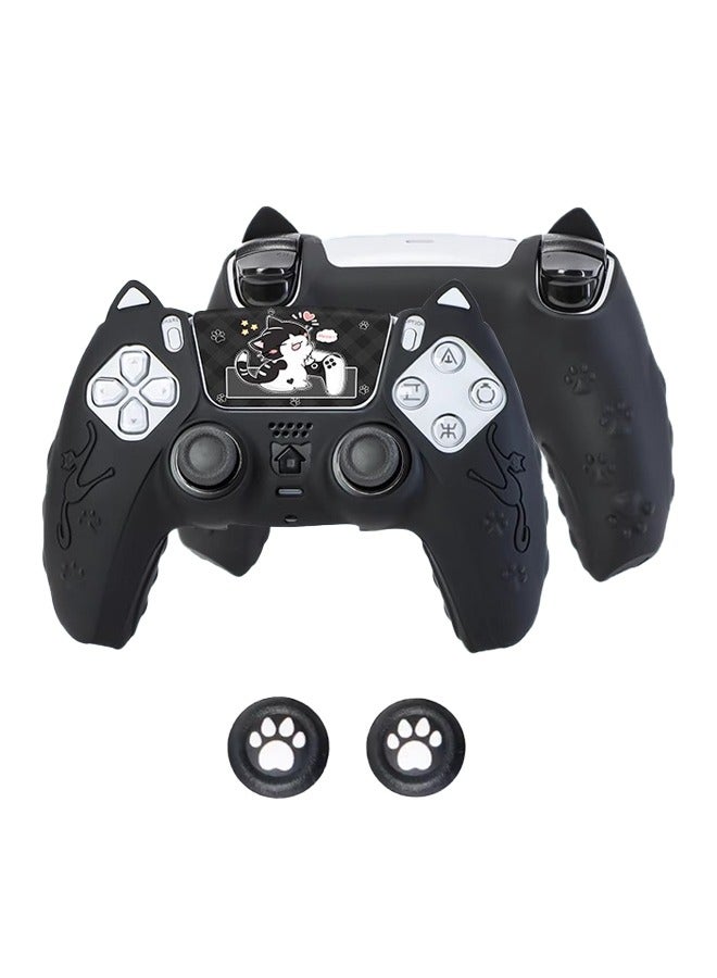 حالة وحدة تحكم PS5 ، بلايستيشن 5 وحدة تحكم لاسلكية سيليكون غير زلة كم واقية ، مع 2 قبضة الإبهام قبعات وملصقات 1 - Image 1