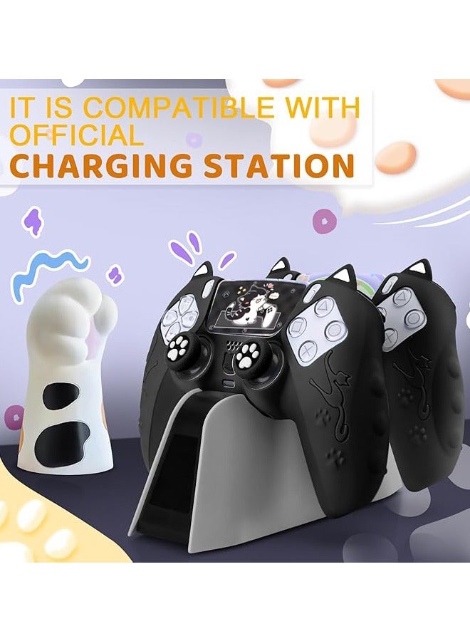 حالة وحدة تحكم PS5 ، بلايستيشن 5 وحدة تحكم لاسلكية سيليكون غير زلة كم واقية ، مع 2 قبضة الإبهام قبعات وملصقات 1 - Image 4