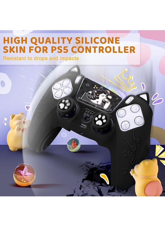 حالة وحدة تحكم PS5 ، بلايستيشن 5 وحدة تحكم لاسلكية سيليكون غير زلة كم واقية ، مع 2 قبضة الإبهام قبعات وملصقات 1 - Image 3